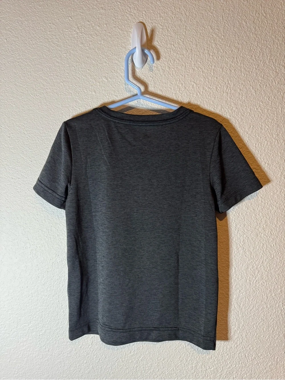 Nike Kids' Dark Gray Short Sleeve Dri-FIT Tee with Red Swoosh